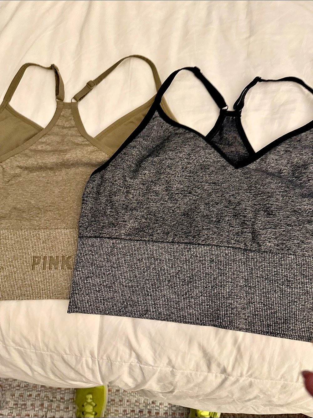 Pink Sports Bras 2-Pack in Gray & Green Like New